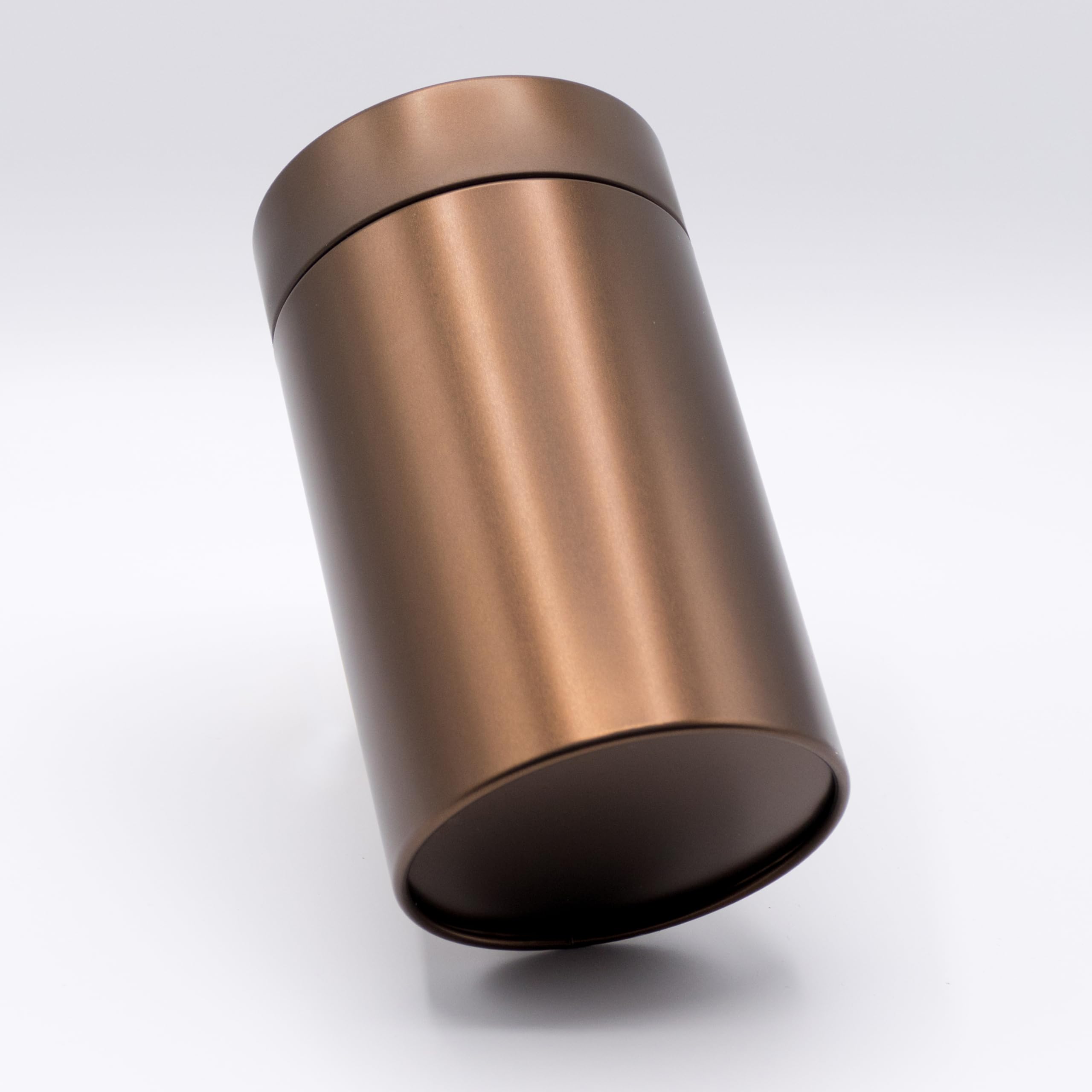 3 x okrągła puszka na herbatę / puszka na zapasy, metaliczna kawowo-brązowa, odporna na zapachy z metalu, każda po 200 g Earl Grey | 14,5 x 8,3 (wys. ,Ø) | idealnie nadaje się również