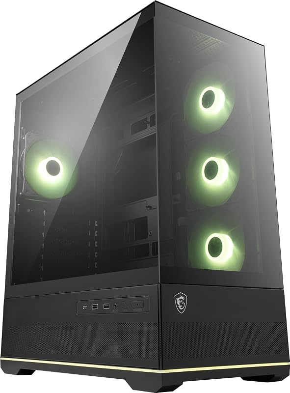 MAG PANO 110R PZ - Mid-Tower Gaming PC Case - Tempered Glass Side Panel - 3 x 120mm ARGB Fans - Liquid Cooling Support up to 360mm Radiator - Mesh Panel for Optimized Airflow