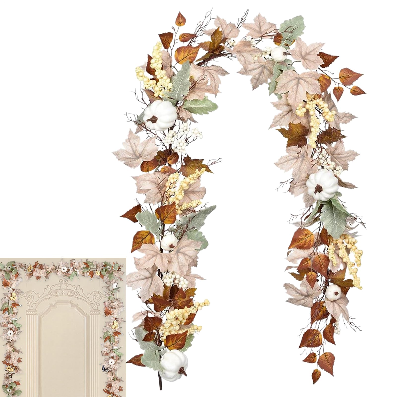 Guirlande automne citrouilles blanches pour sublimer votre fête et table