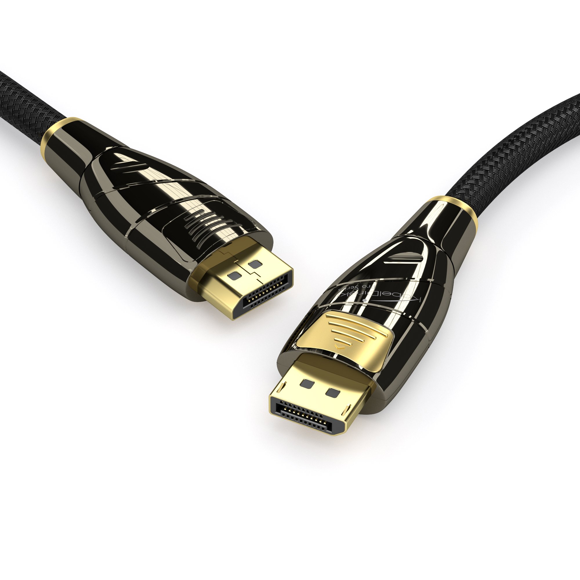 KabelDirekt Kabel DisplayPort – 2 m (4K 60 Hz, wersja 1.2, wtyczka z blokadą, nylonową osłoną) – seria PRO