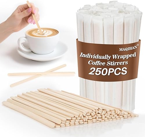 MAQIHAN 1000pcs Sip Stirrers - Bamboo Coffee Stir Sticks Disposable Hot Drink Beverage Stirring Swizzle Stir Sticks For Coffee，Milk, Juice, Cocktail, Chocolate, Suit For Party, Bar 5.5 Inch Square