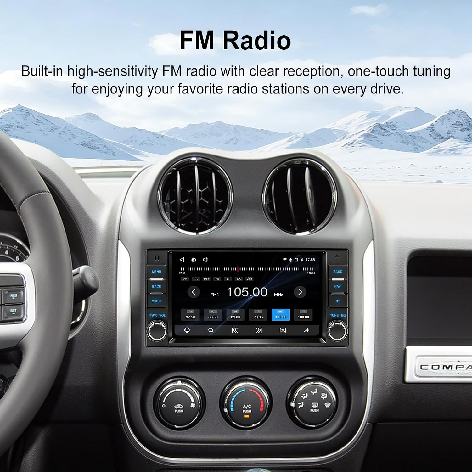 Carplay Screen for Jeep Grand Cherokee/Dodge Durango,Wireless Android Auto Touch Screen Bluetooth