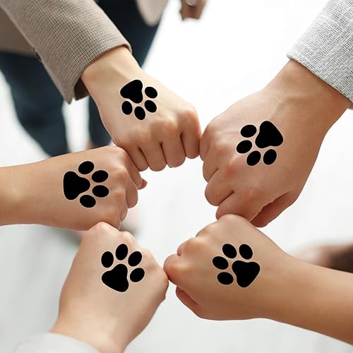 Miniatura 6 de 20 hojas de 300 piezas de huellas de patas, tatuajes temporales, tatuajes temporales de patas, pies, tatuajes temporales extraíbles para mujeres y