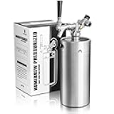 TMCRAFT 128oz Mini Keg Growler, Pressurized Stainless Steel Home Keg Kit System with Updated Co2 Regulator Keeps Fresh and Carbonation for Homebrew, Craft and Draft Beer
