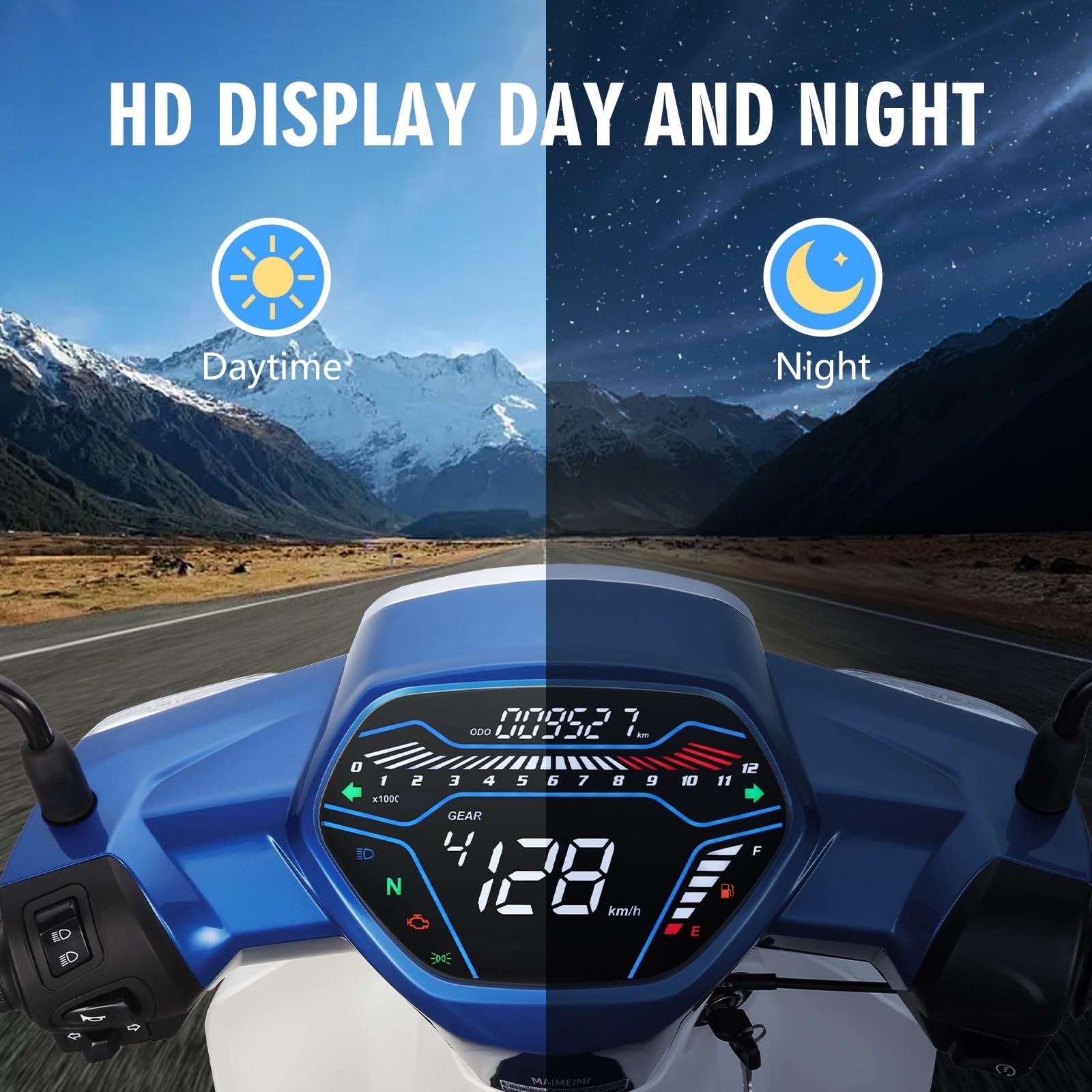 Contachilometri Tachimetro universale per moto contachilometri digitale LED multifunzione Dashboad per Brasile per Titan CG125