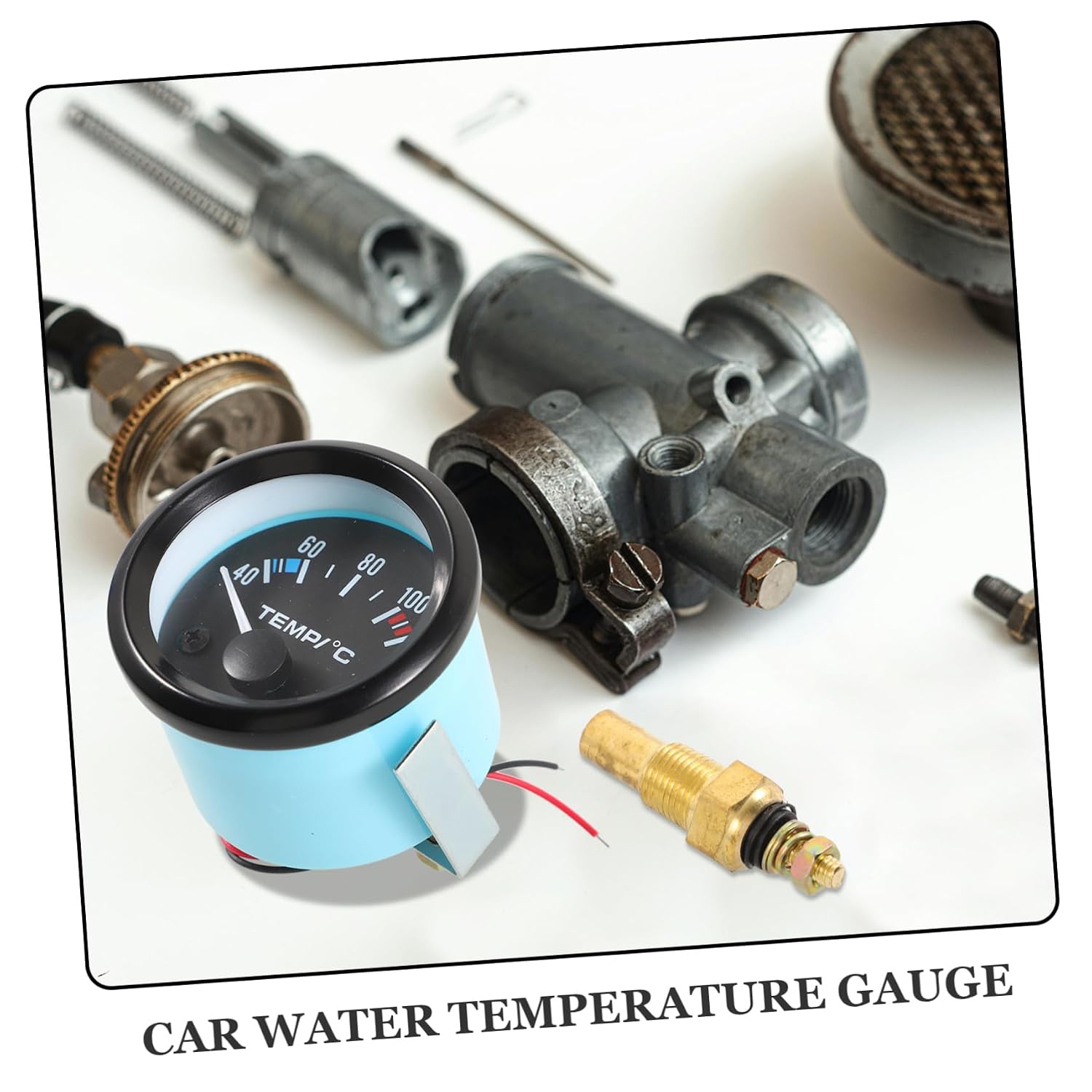 Universal 12v Car Water Temp Gauge Kit Monitor Vehicle Water Temperature Easy Install Abs Plastic Iron Construction
