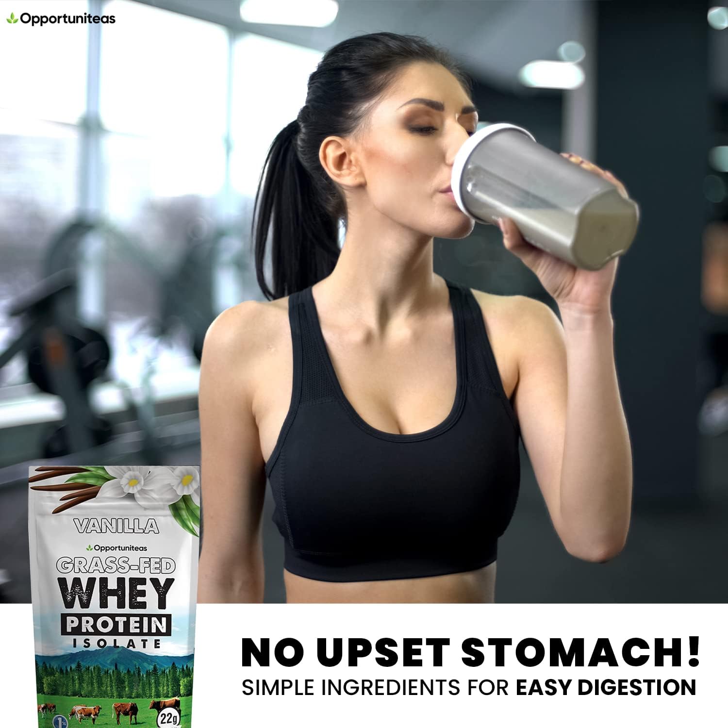 Opportuniteas Grass Fed Chocolate & Vanilla Whey Protein Isolate Powder - Protein Powder Without Artificial Sweeteners, Hormone-Free Cows, Non GMO - 2X 1lb Bundle