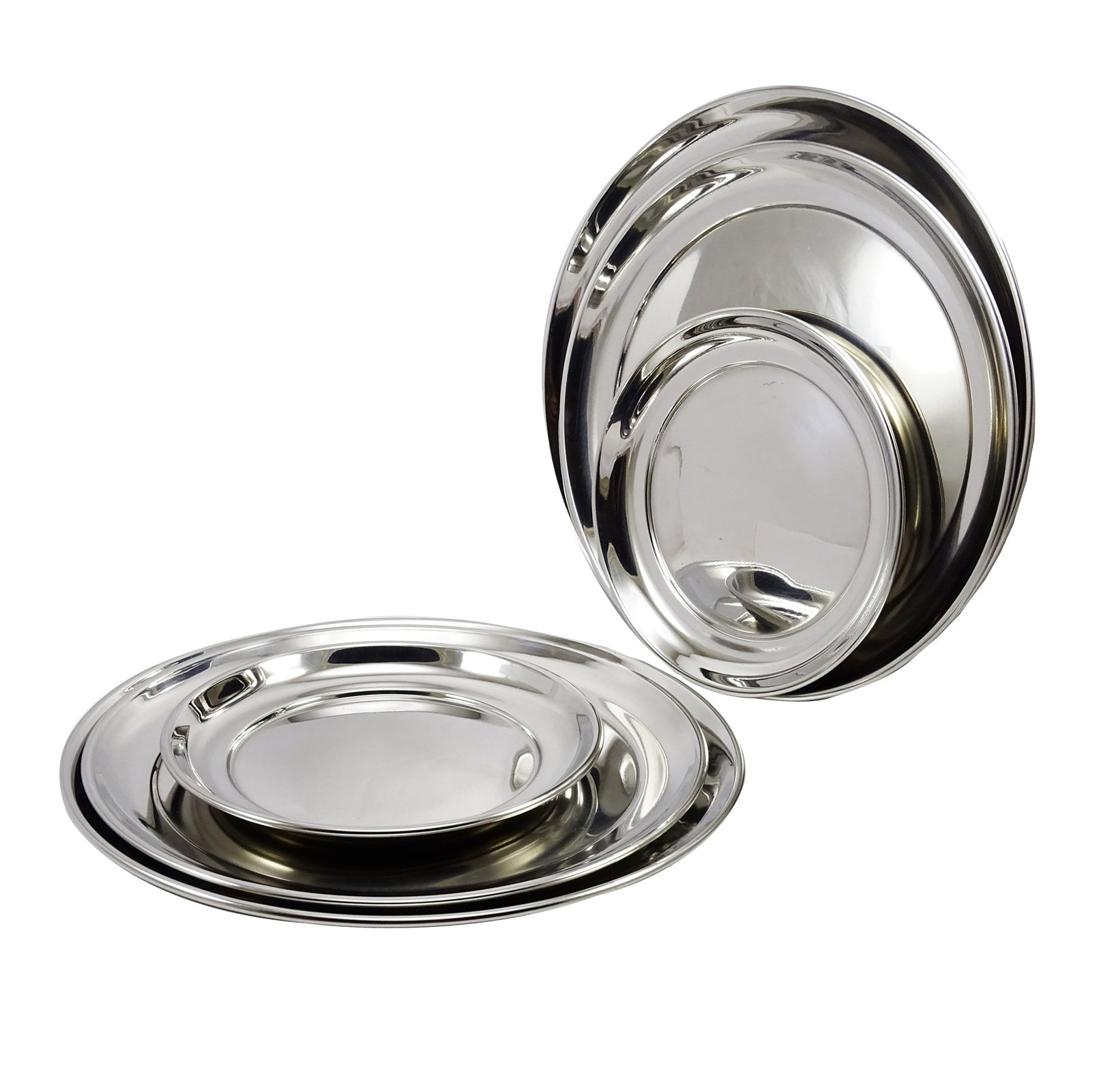 Assiette quarter en acier inoxydable ronde incassable pour éviter la casse