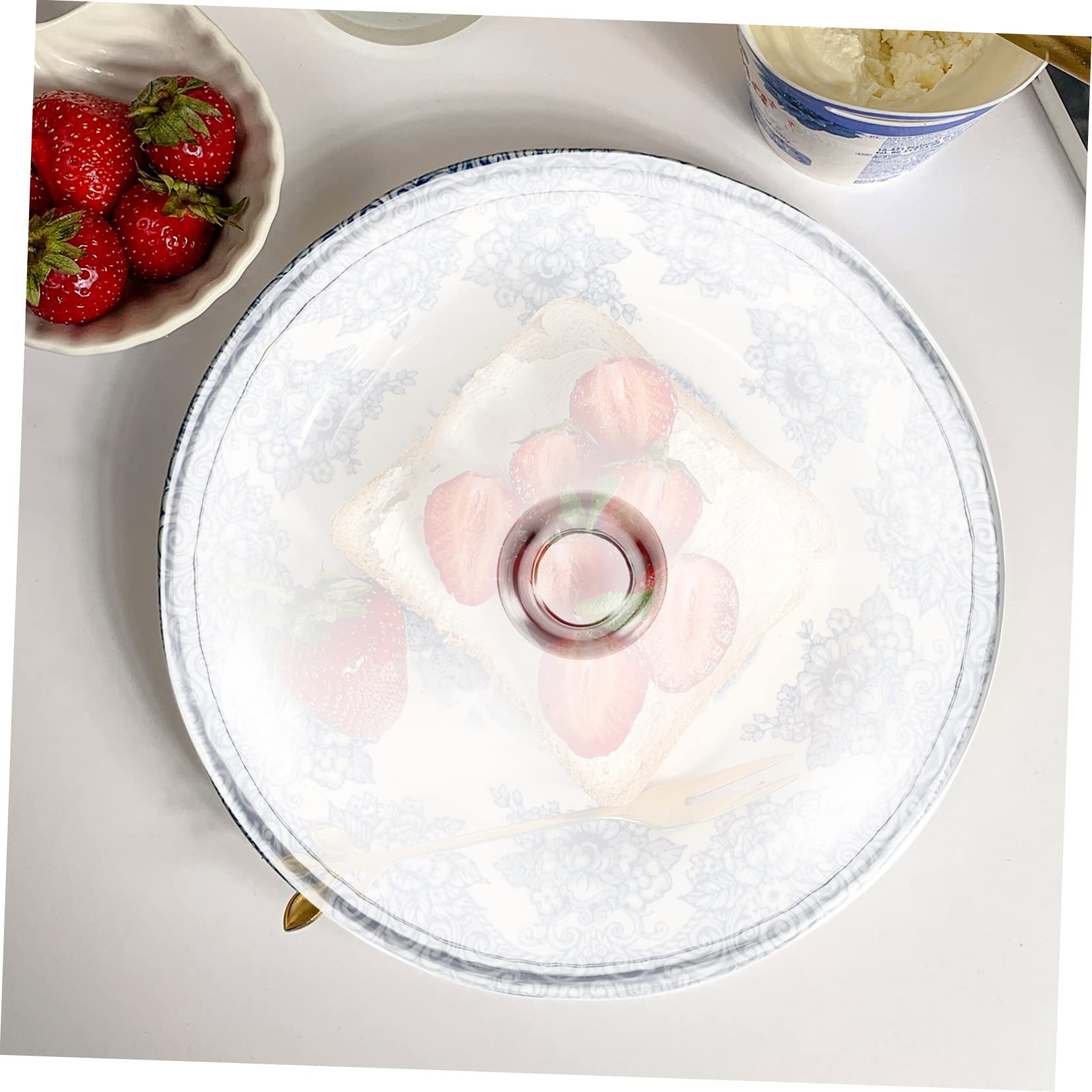 Cúpula de Vidrio para Pastel y Postres Transparente Asa Alimentaria | Protege Dulces del Polvo, Fácil de Mover, Adecuado para Mesa y Vitrina, Conserva el Producto Limpio