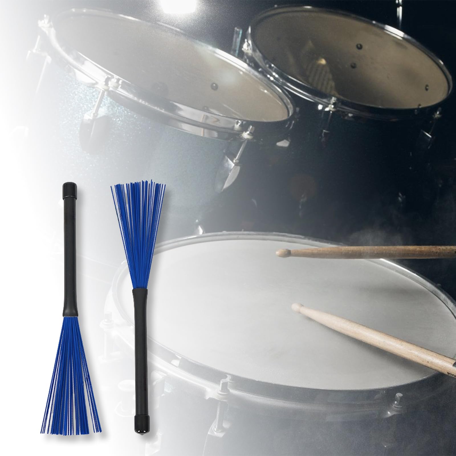 1Pair Drumsticks Brushes Nylon Dowels Rods Drum Brush Standard Multi-Rod Bundles Sticks Music Instrument Accessory