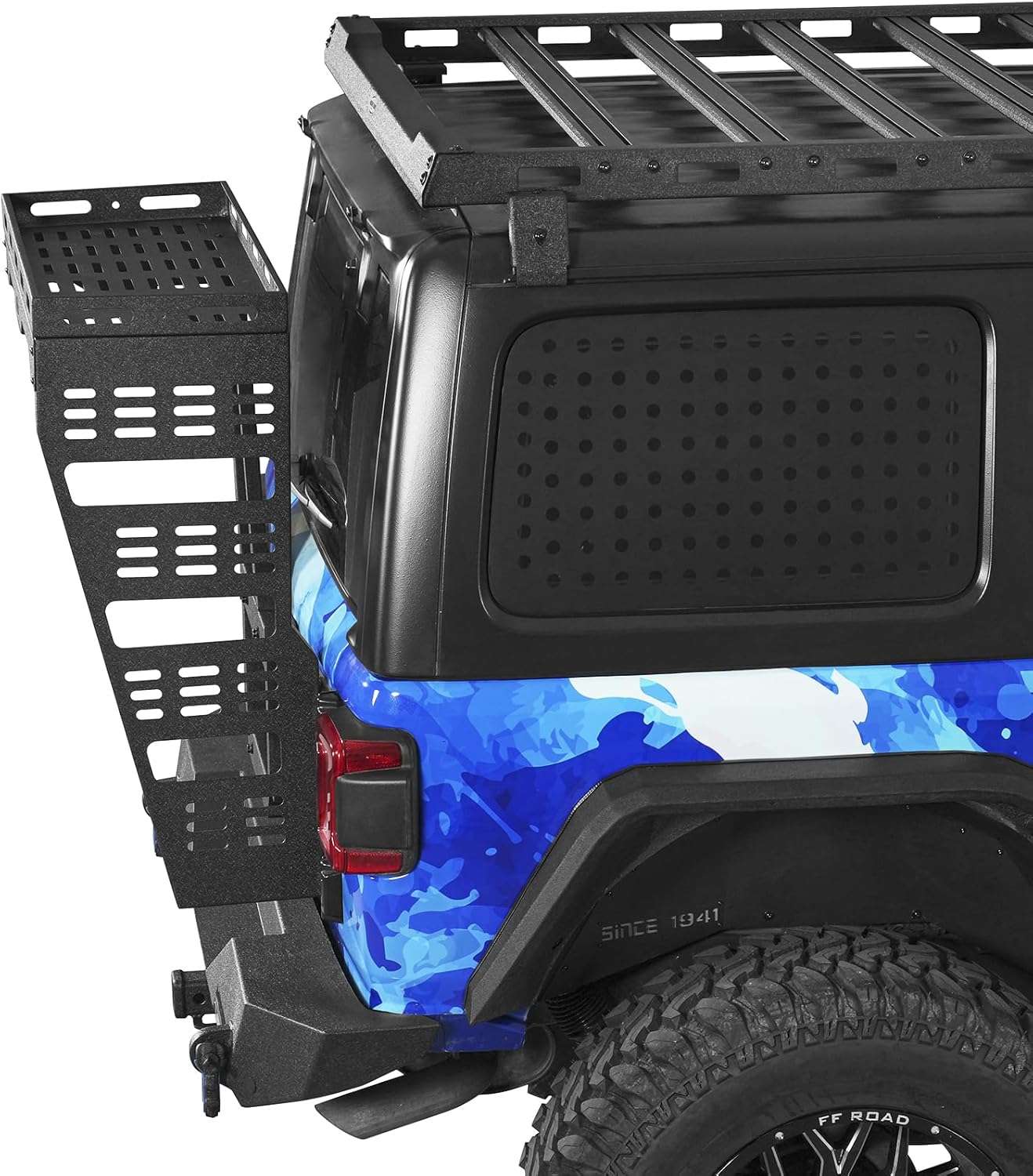 Hooke Road JL Tailgate Spare Tire Cargo Basket Rack for 2018-2026 Jeep Wrangler JL 2/4 Doors, Rear Cargo Storage Tray for Overlanding Gear