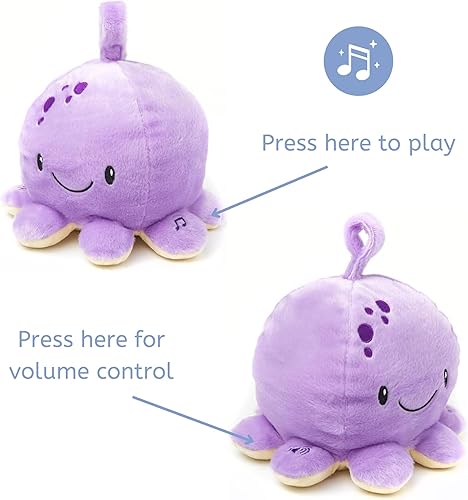 Miniatura 2 de Cuddle Barn - Lullababies - Oswald The Octopus Juguete musical animado de peluche para bebé con luces relajantes y control de volumen, 6 pulgadas