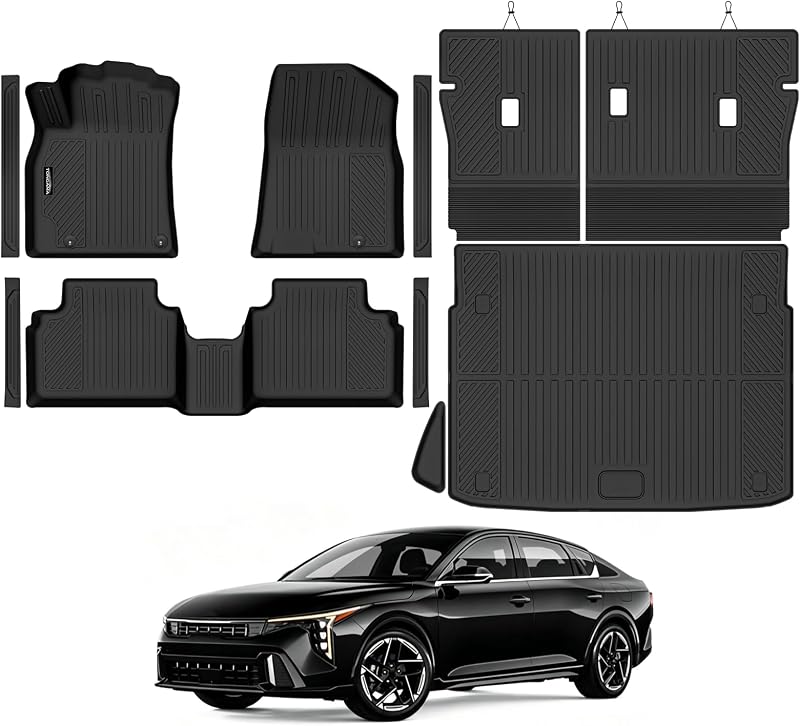 Kit de Tapetes Automotivos em TPE para Kia K4 Hatchback 2026, Tapete de Porta-Malas, Protetores de Encosto e Soleiras, Preto