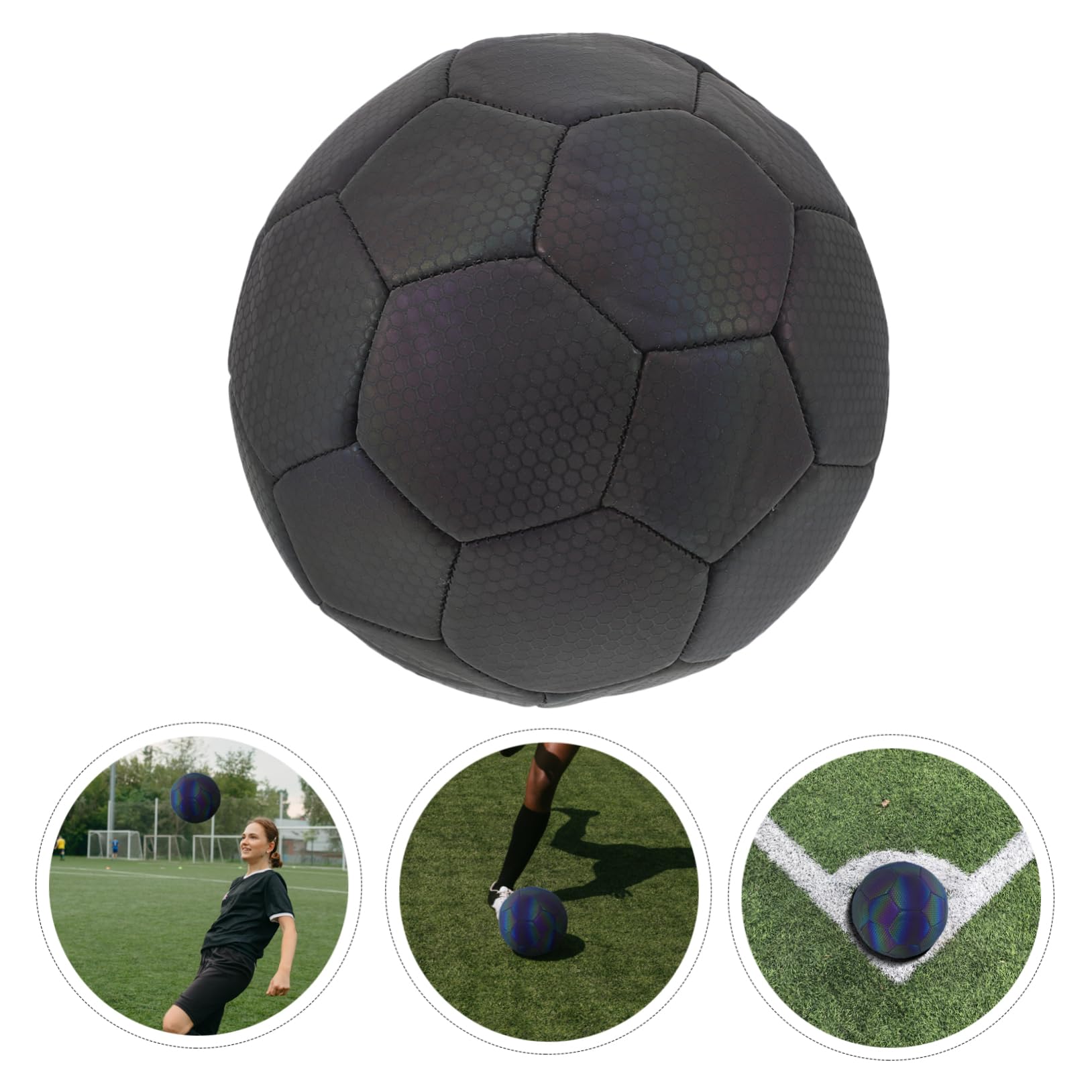 Pallone Calcio Riflettente Olografico Pallone Sportivo Calcio Resistente per Allenamenti e Partite Outdoor
