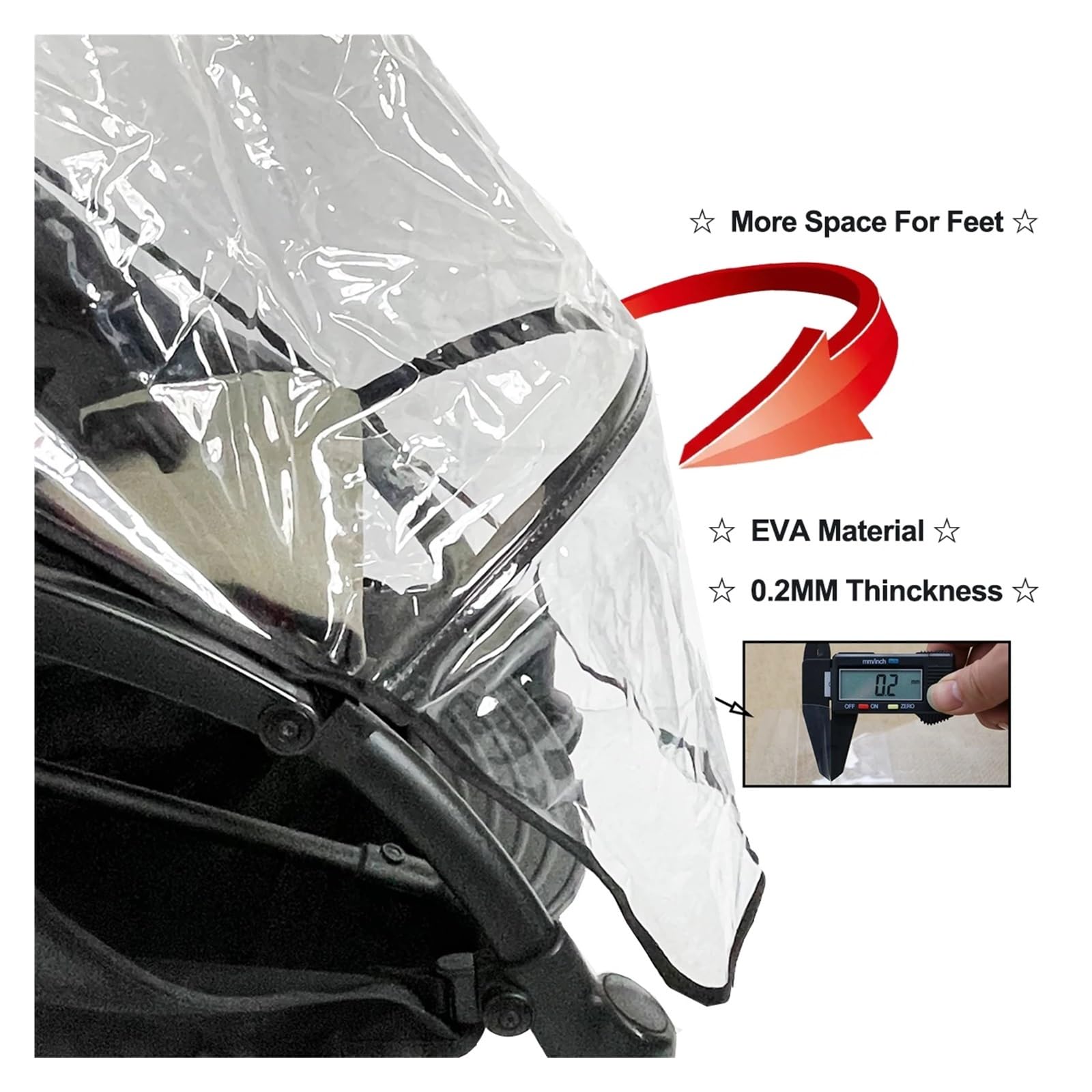 Cubierta de lluvia para cochecito, cubierta de lluvia, accesorio para cochecito, cubierta impermeable de EVA (blanco)