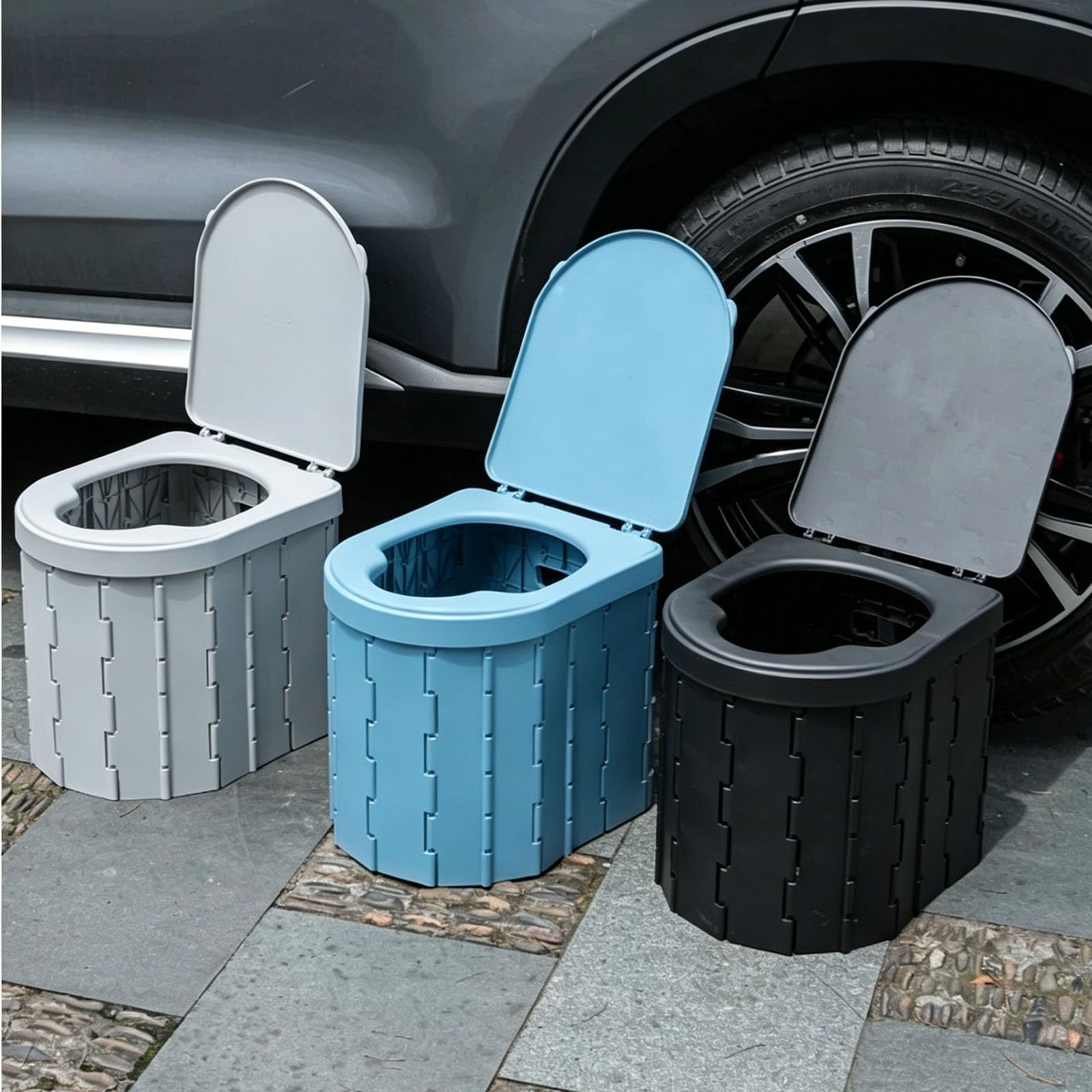 Camping toiletten Tragbare Campingtoilette Für Den Outdoor-Einsatz, Multifunktionale Kunststofftoilette Für Erwachsene Für Wildnis-Touren, Notfälle