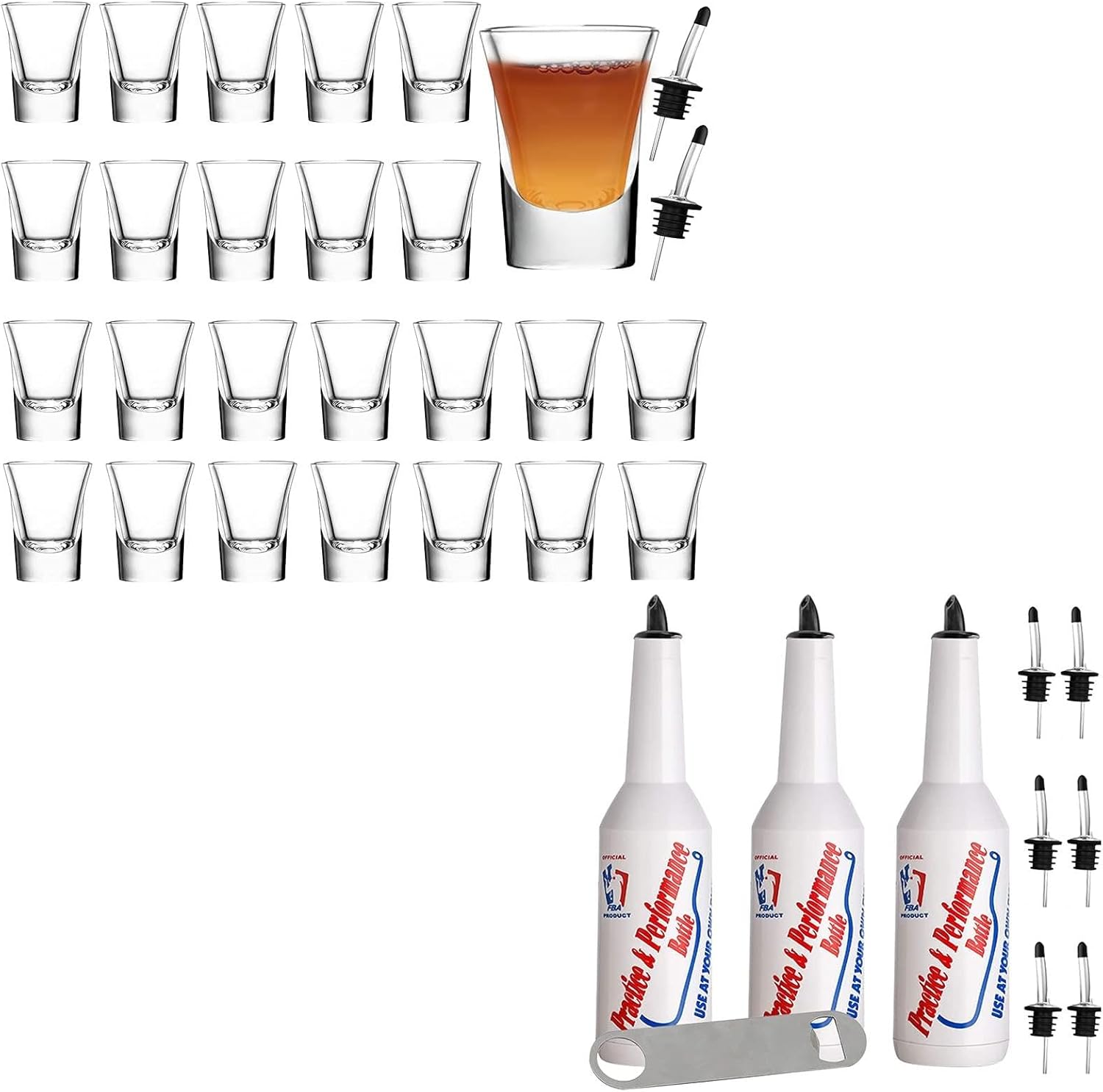 Shot Glass Set of 24-1.2oz/35ml Clear Shot Glass with Heavy Base, Rock Shot Glasses bulk for Cocktail, Vodka, Espressos, Liqueurs, Tequila and Desserts