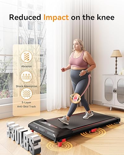 Miniatura 3 de Almohadilla para caminar, caminadora inclinada, para debajo del escritorio, capacidad de 265 libras, máquina de correr portátil de bajo ruido de 2.5