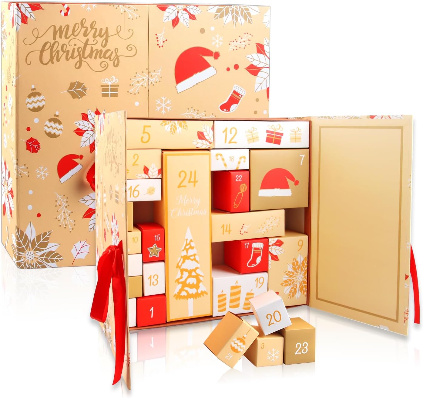 Adventskalender Zum Befüllen - Personalisierbar Mit Christbaumkugeln Motiv