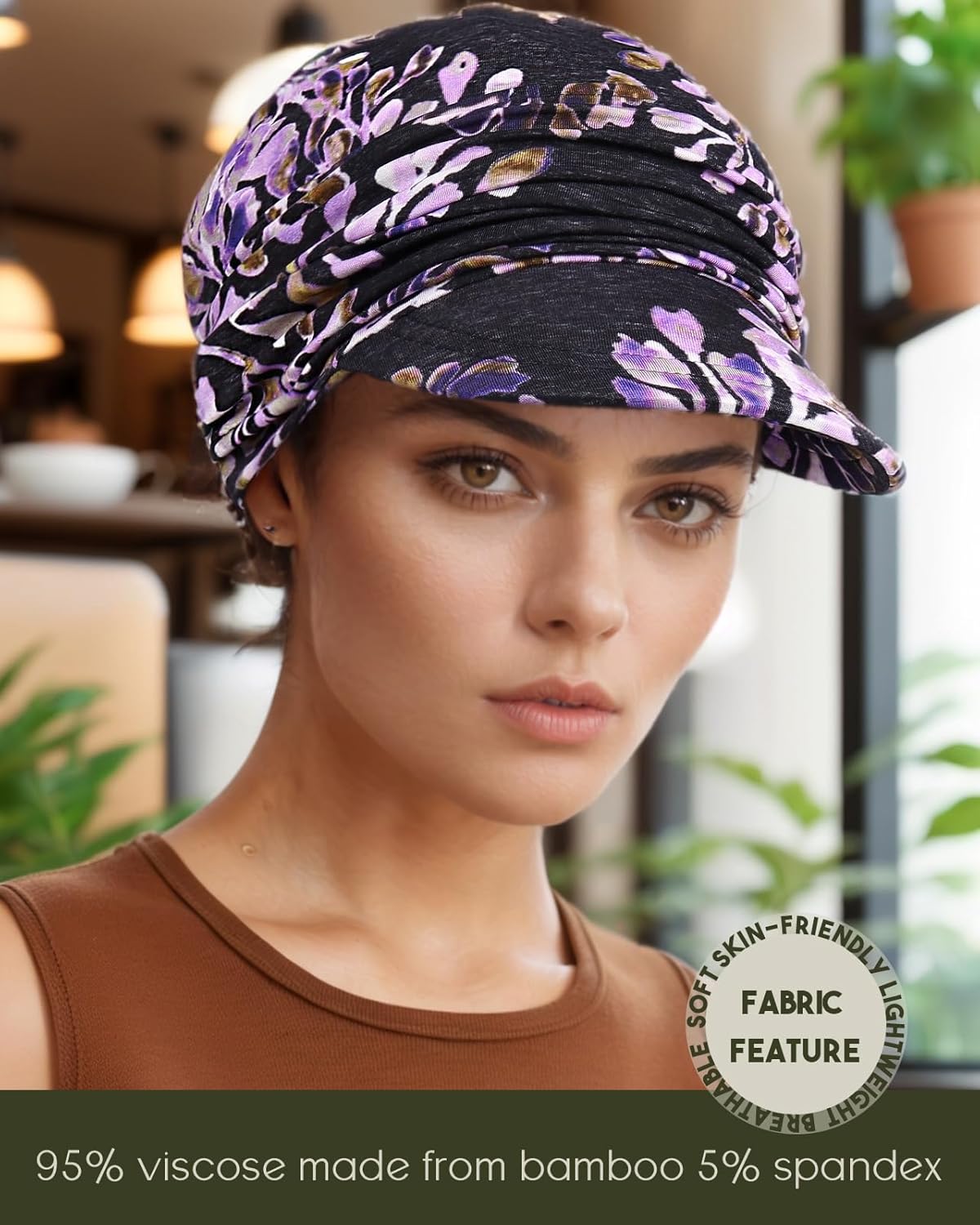 Chemo Headwear Viscose Newsboy Cap for Women Winter and Spring Hats - Image 5