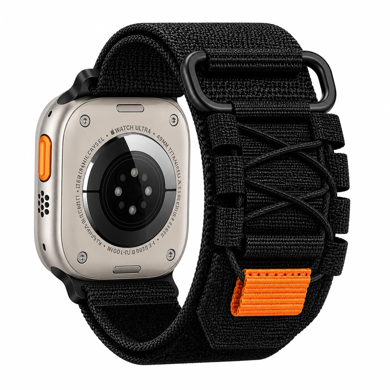 Mizi Rugged Nylon Apple Watch Band 49mm/46mm/45mm/44mm/42mm, Sport Loop Strap for Ultra 3/2/1, Series 10/9/8/7, SE/6/5/4, Adjustable Breathable Woven Wristband for Men Women – Black-picture-10