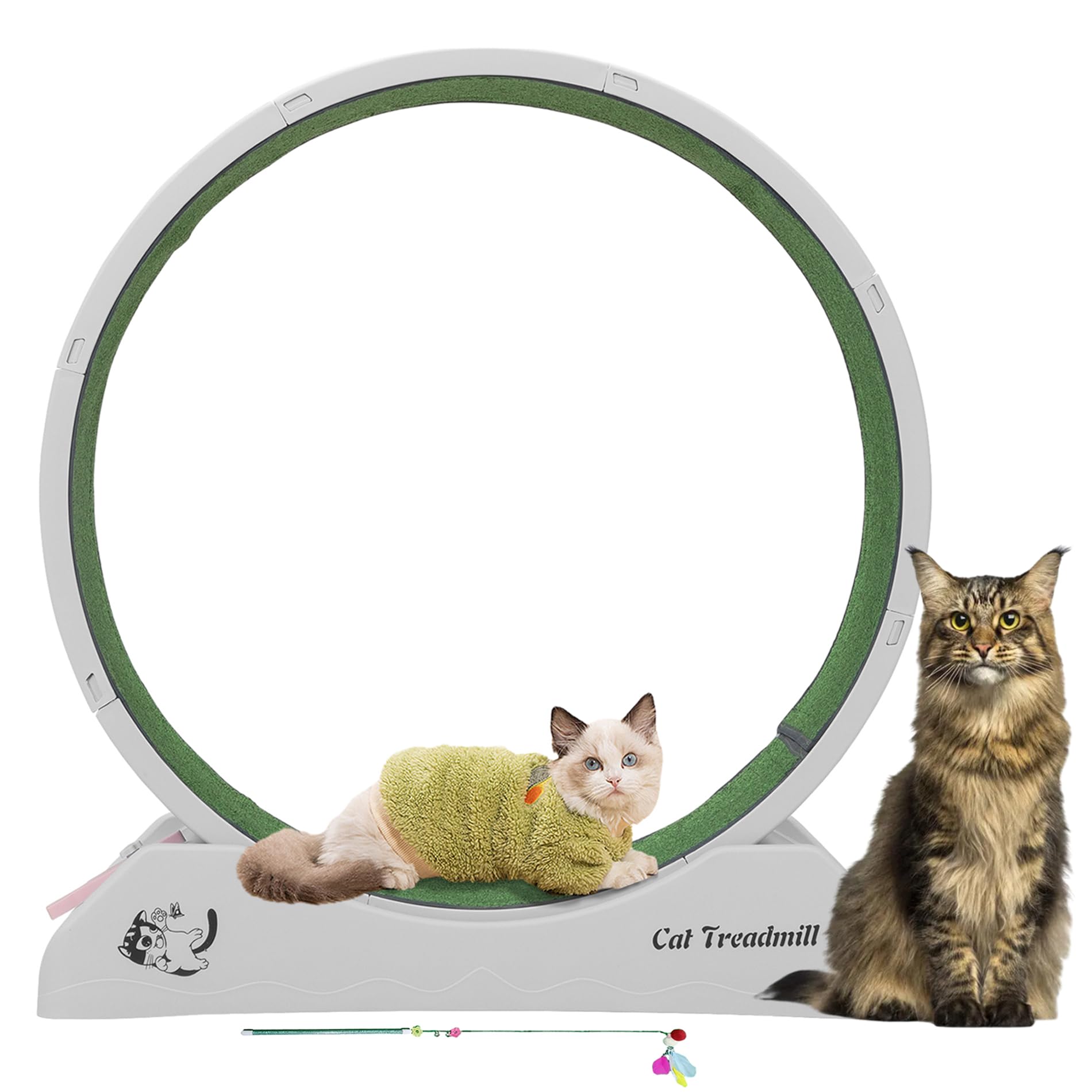 Cat Exercise Wheel, 31.5 Inch Cat Running Wheel, Easy Installation Quiet Wheel Design, Suitable for Most Cats, Cat Wheel Exerciser, Suitable for Cat Fitness and Health(Grey)