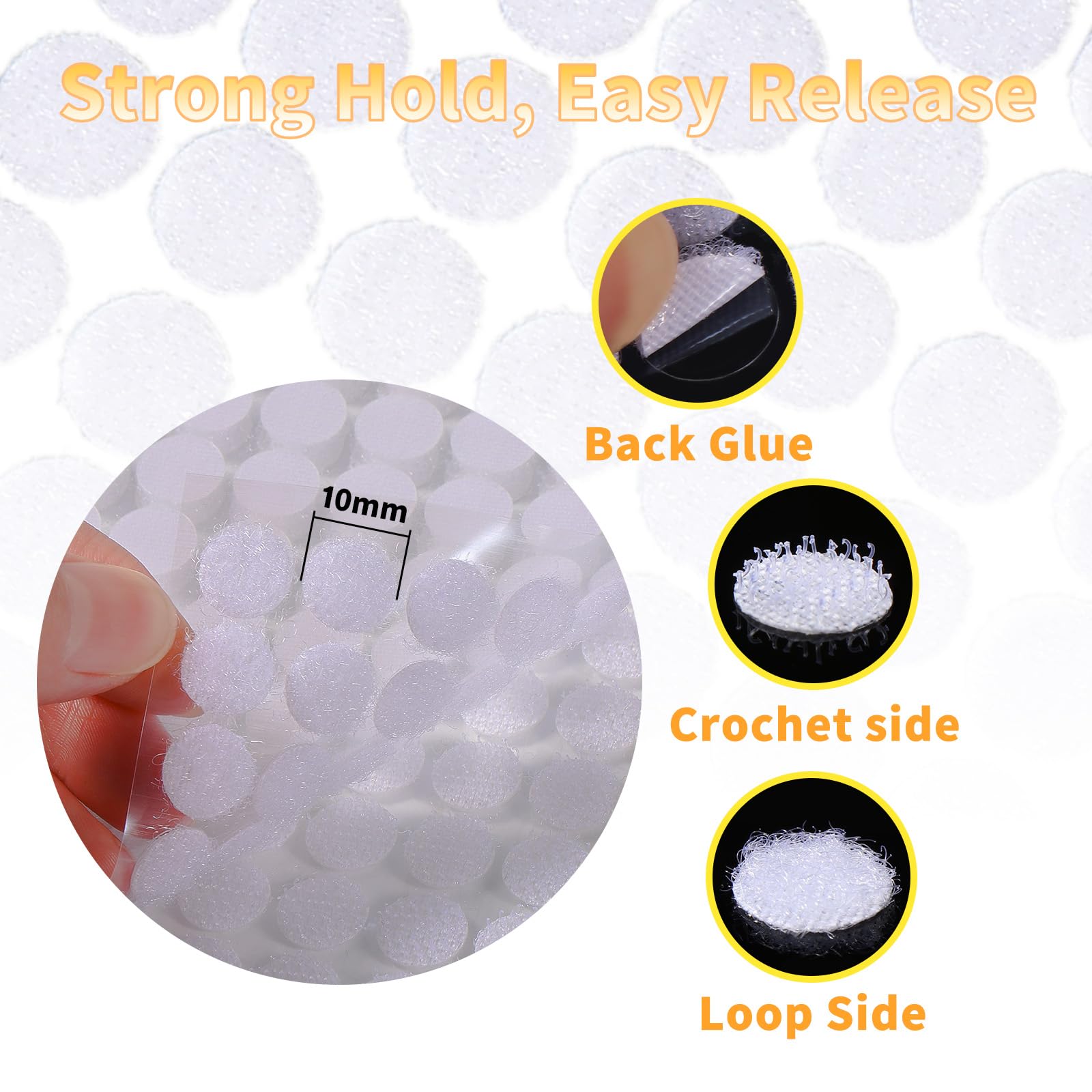 Oderra 1080 Pcs Scratch Autocollant Rond 10 mm, Pastille Auto-adhésifs pour DIY Artisanat