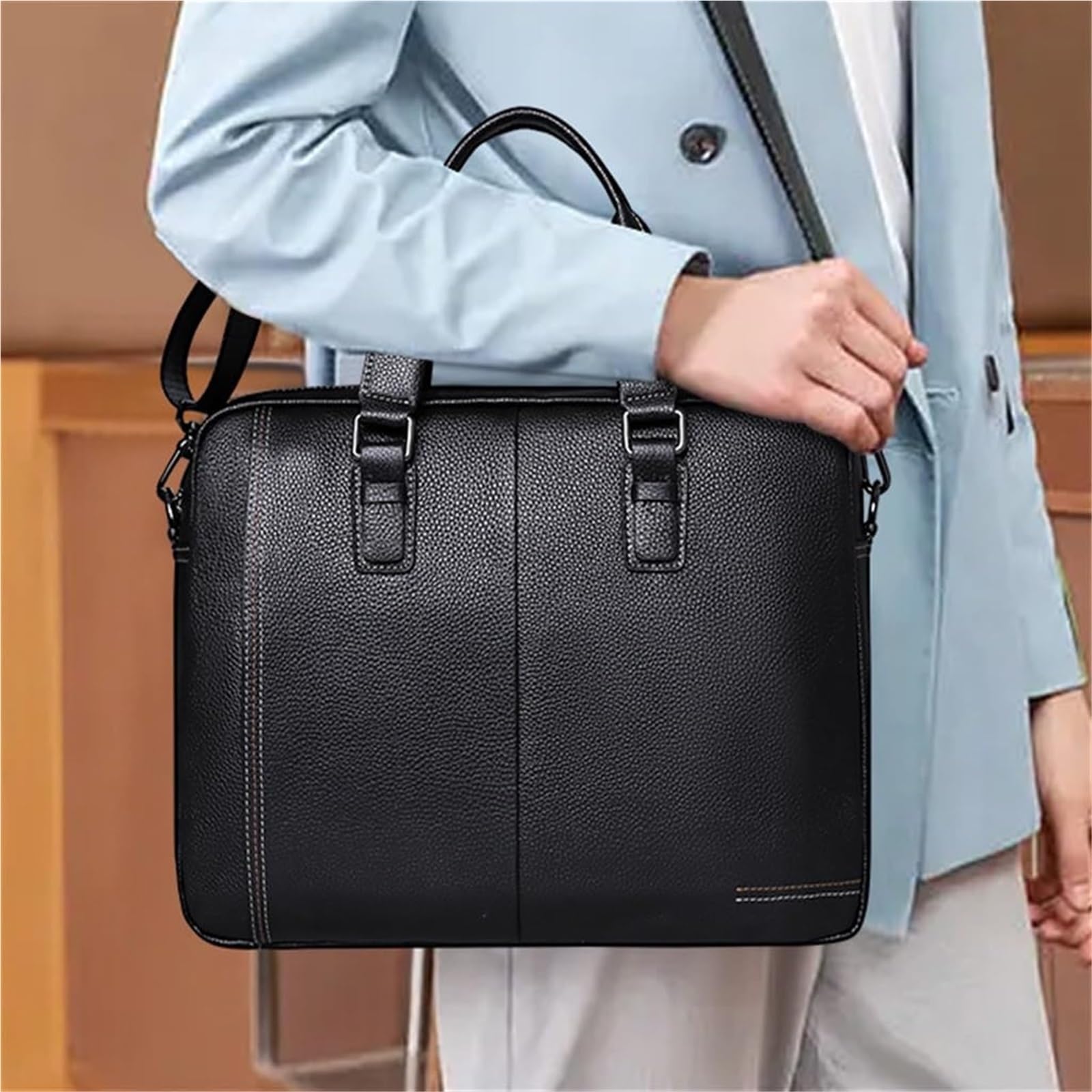 Borsa a tracolla Borsa in pelle per laptop da uomo 14 pollici in