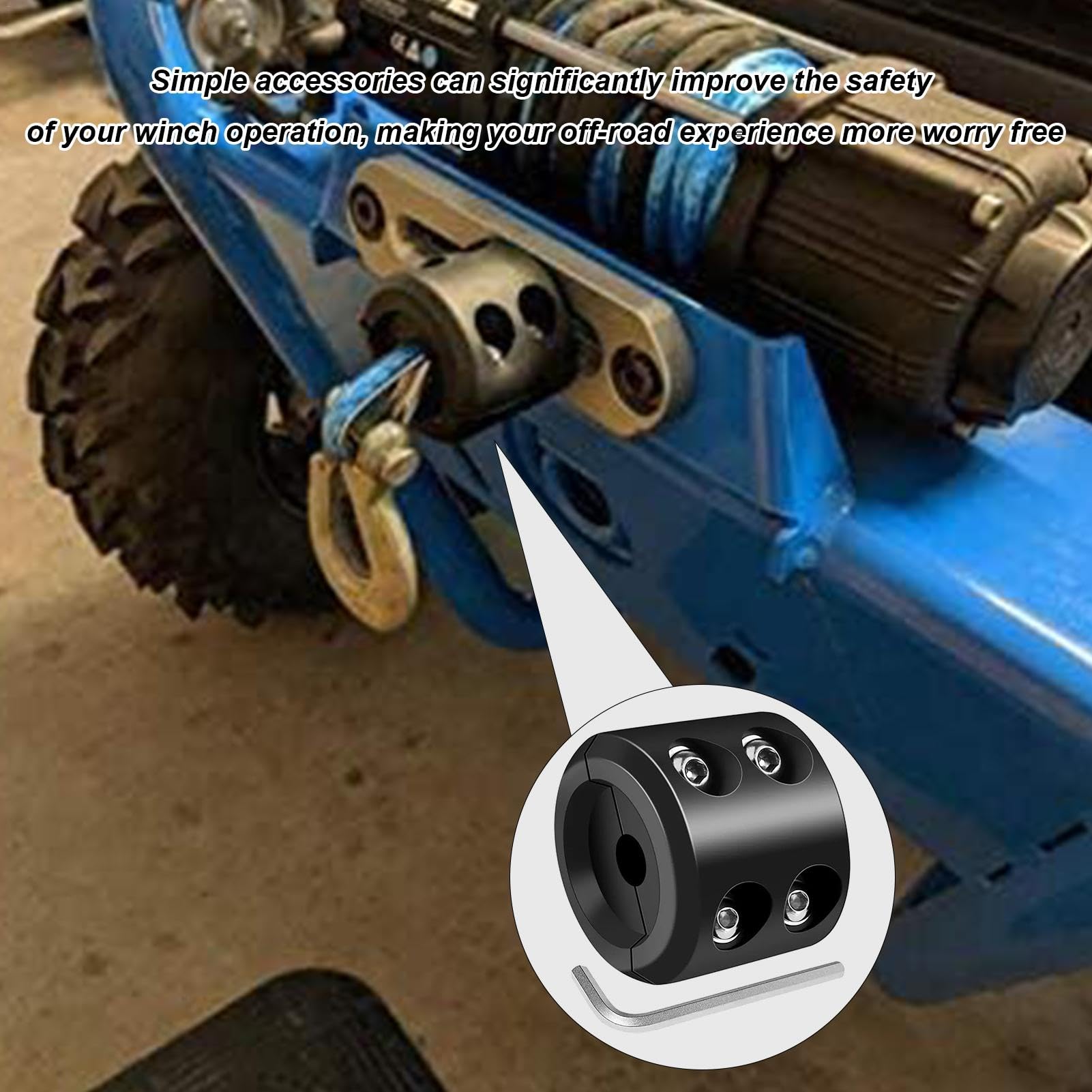 Salvacavo Per Verricello Aqxreight - Protezione Gancio Per ATV E UTV, Con Chiave Di Ricambio - Foto 12