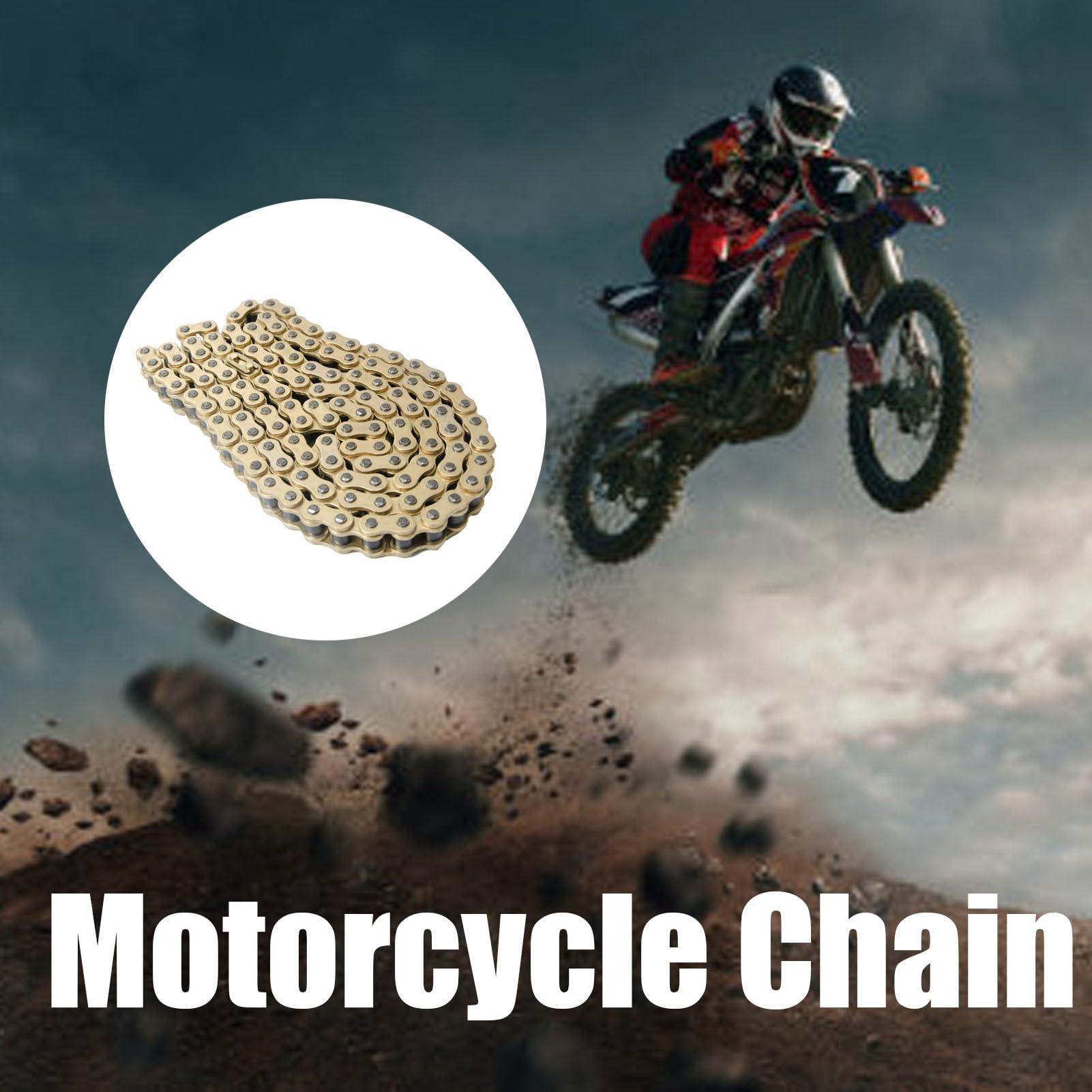 Catena di trasmissione dorata con O-Ring 525-120 di ricambio per moto ATV passo 525 120 maglie