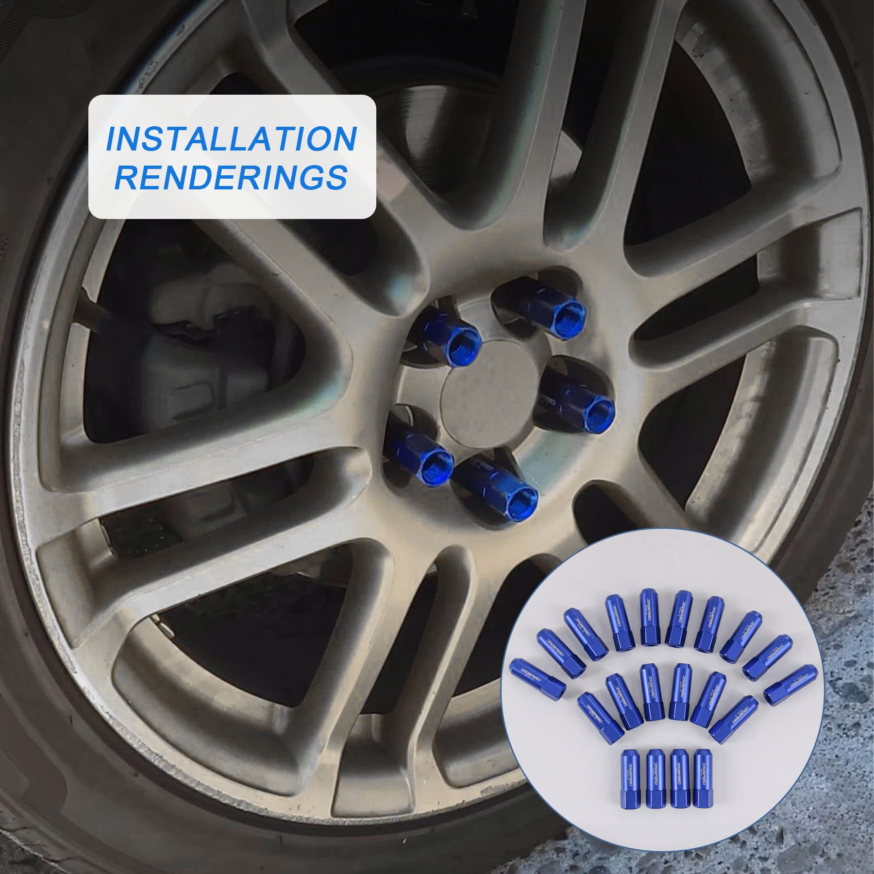 Amazon.com: JDMSPEED Blue 60MM Aluminum Extended Tuner Lug