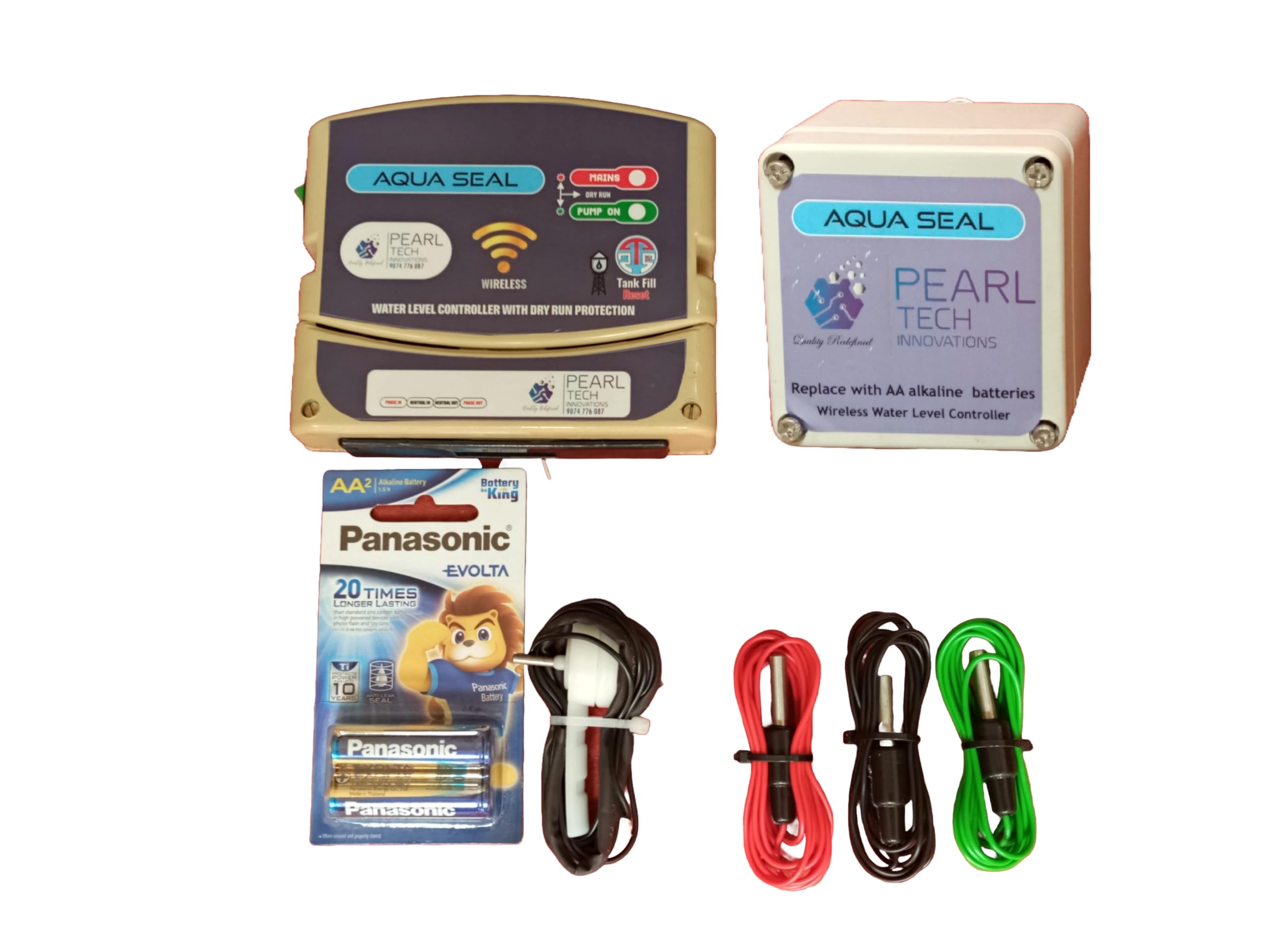 Fully Automatic Wireless Water Level Controller with Dry Run Protection (DP Switch/MCB)