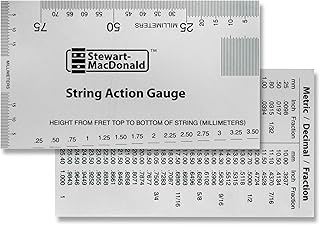 StewMac String Action Gauge And Ruler, Metric, Stainless Steel - Designed by StewMac, The Original measuring tool for acoustic and electric guitar, and bass setup