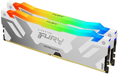 Kingston FURY Renegade DDR5 RGB Silver/White XMP 32GB (2x16GB) 6400MT/s CL32 DIMM Desktop Gaming Memory Kit of 2 - KF564C32RWAK2-32