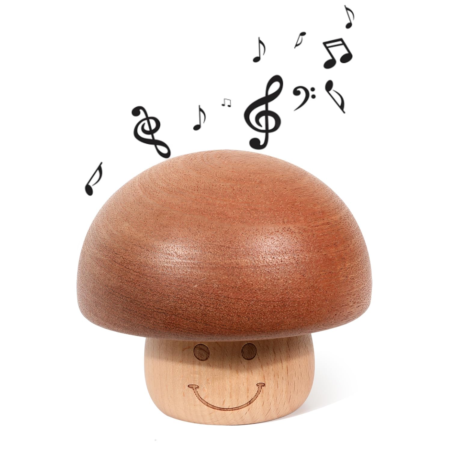 HLZK Castle in The Sky Wood Music Box,Cute Mushroom Clockwork Musical Box,Vintage Wooden Carved Smile Music Boxes for Valentine's Day/Birthday/Christmas (Castle in The Sky)