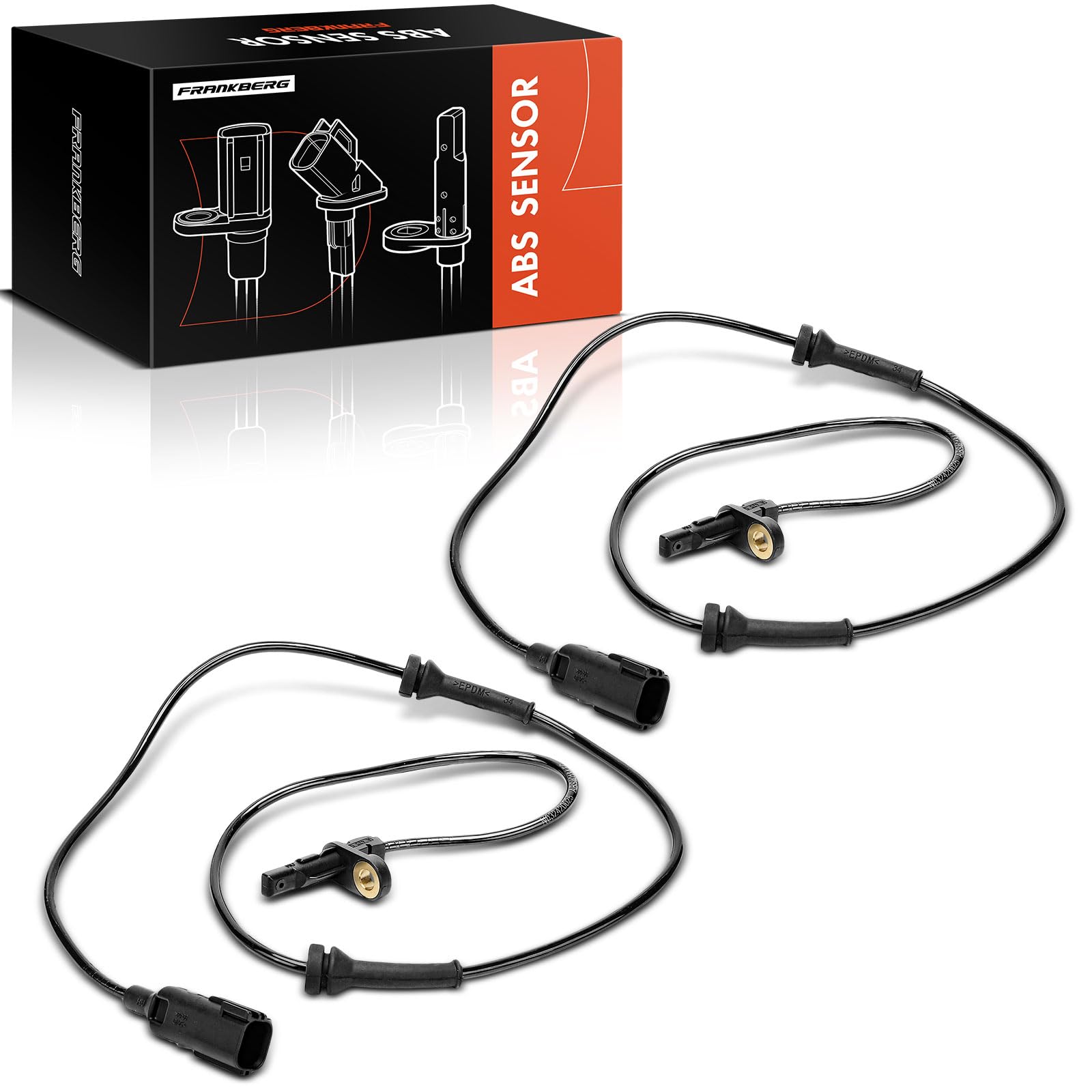 Frankberg 2x Sensor de velocidad de ruedas Sensor ABS 2 Polos Compatible con F-Pace X761 20 TD4 AWD 20 Ti4 AWD 20 SD4 AWD 20 TD4 30 SDV6 AWD 30 SCV6 AWD 2015-2025 Replace# T4A4018G,T4A4018