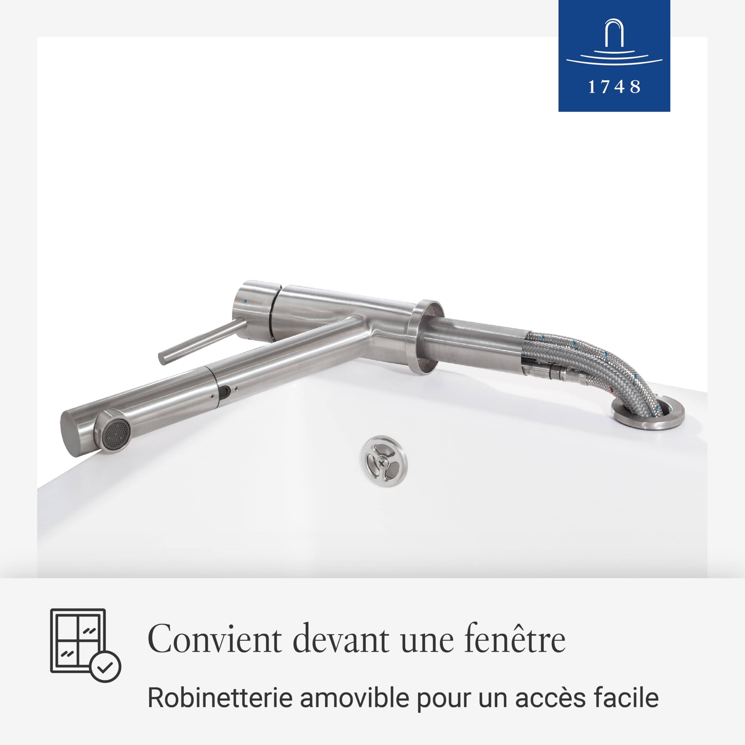 Villeroy & Boch Como Shower Window robinetterie de cuisine, 120 mm – Inox