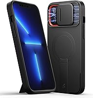 Vista 14 de SURITCH Funda para iPhone 14 Pro Max con cubierta magnética para cámara deslizante y soporte ajustable, compatible con MagSafe, funda protectora