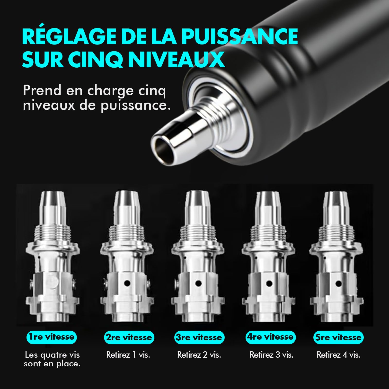 Mini Pistolet à Ongles Portable, Pistolet à Clous Manuel avec 5 Niveaux de Puissance, Cloueuse Pneumatique Silencieuse, Cloueur Beton électriques Nail Gun, pour Béton, Plafond, Bois, Fixation Murale