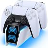 Tokluck PS5 Controller Charging Station RGB PS5 Accessories Charging Stations for PS5 Controller & Edge Controller PS5 Charging Station Fast Charging for Playstation 5 Dualsense