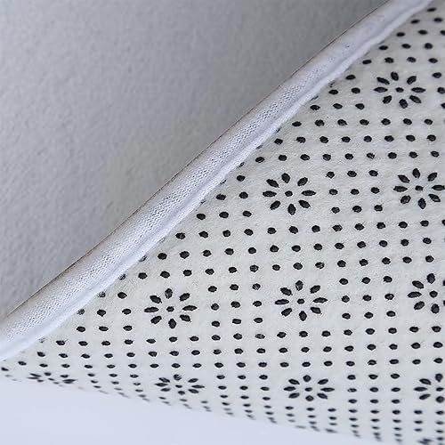 Miniatura 5 de Alfombra de baño antideslizante vintage floral con flores rojas, rosa, negro y blanco, suave, peluda, de pelo bajo, alfombra para baño, ducha y