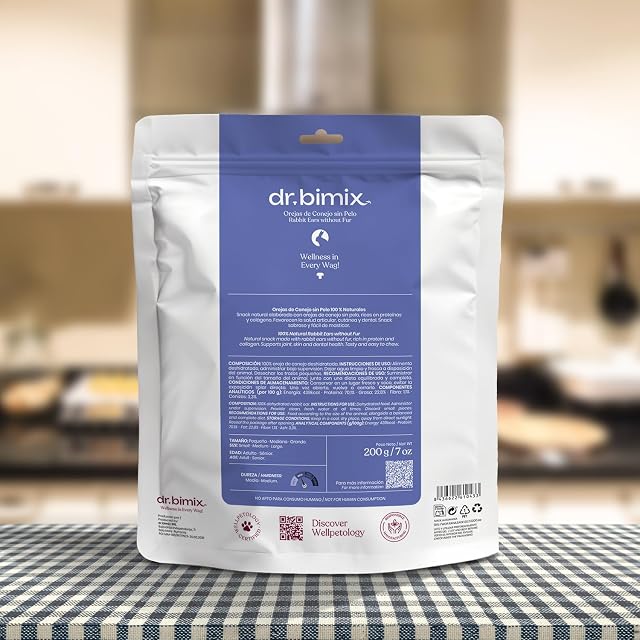Foto 6 de 8 de dr. bimix Orejas de Conejo sin Pelo para Perros Snack Natural 200g