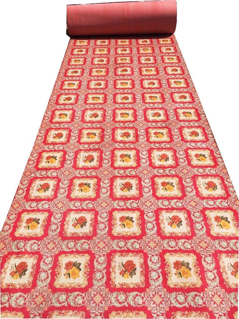 Has Launched Non Woven Wedding Carpets, Floor Carpet for Marriage Hall, Events, Exhibitions,Functions and Gallaries Size 5x85 feet(6 MM) Color Floral Floral Box