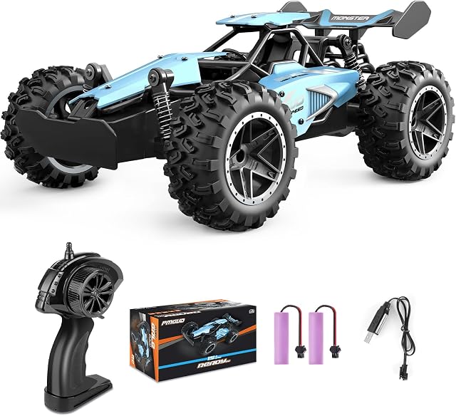 Pmgud Ferngesteuertes Auto 1:18 Offroad RC Truck mit Proportionalsteuerung | 2,4-GHz-Steuerung • Bis zu 20 km/h • 2WD • RTR • Geländegängig • Für Kinder ab 6 Jahren