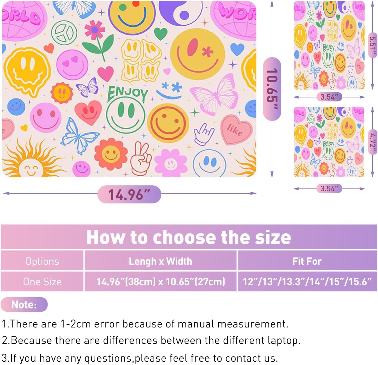 12.1 13 13.3 14 15.4 15.6 Inch Laptop Skin Decal, Laptop Skins Stickers Decals for Notebook PC, Universal Reusable Vinyl Laptop Cover Sticker, Waterproof Art Decal Protector I Cute Funny Style image 5 of 8 B0D28XVTQB