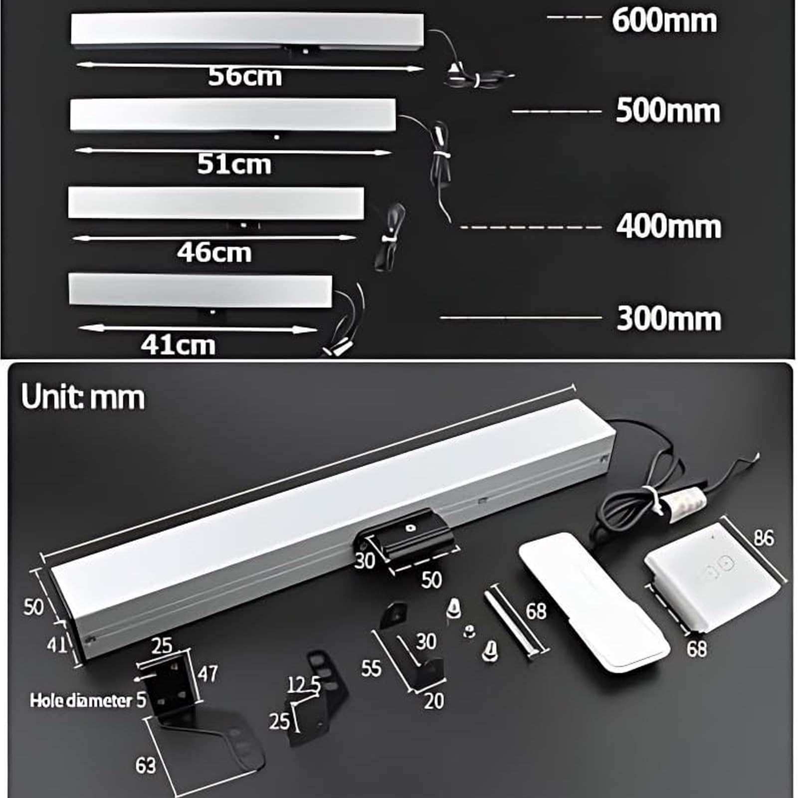 Actuador Eléctrico de Abridor de Ventanas con Control Remoto e Interruptor Silencioso, Abridor de Ventanas de Cadena, Carrera de 300 Mm a 1000 Mm, Para Tragaluces y Ventilaciones de Techo 300mm