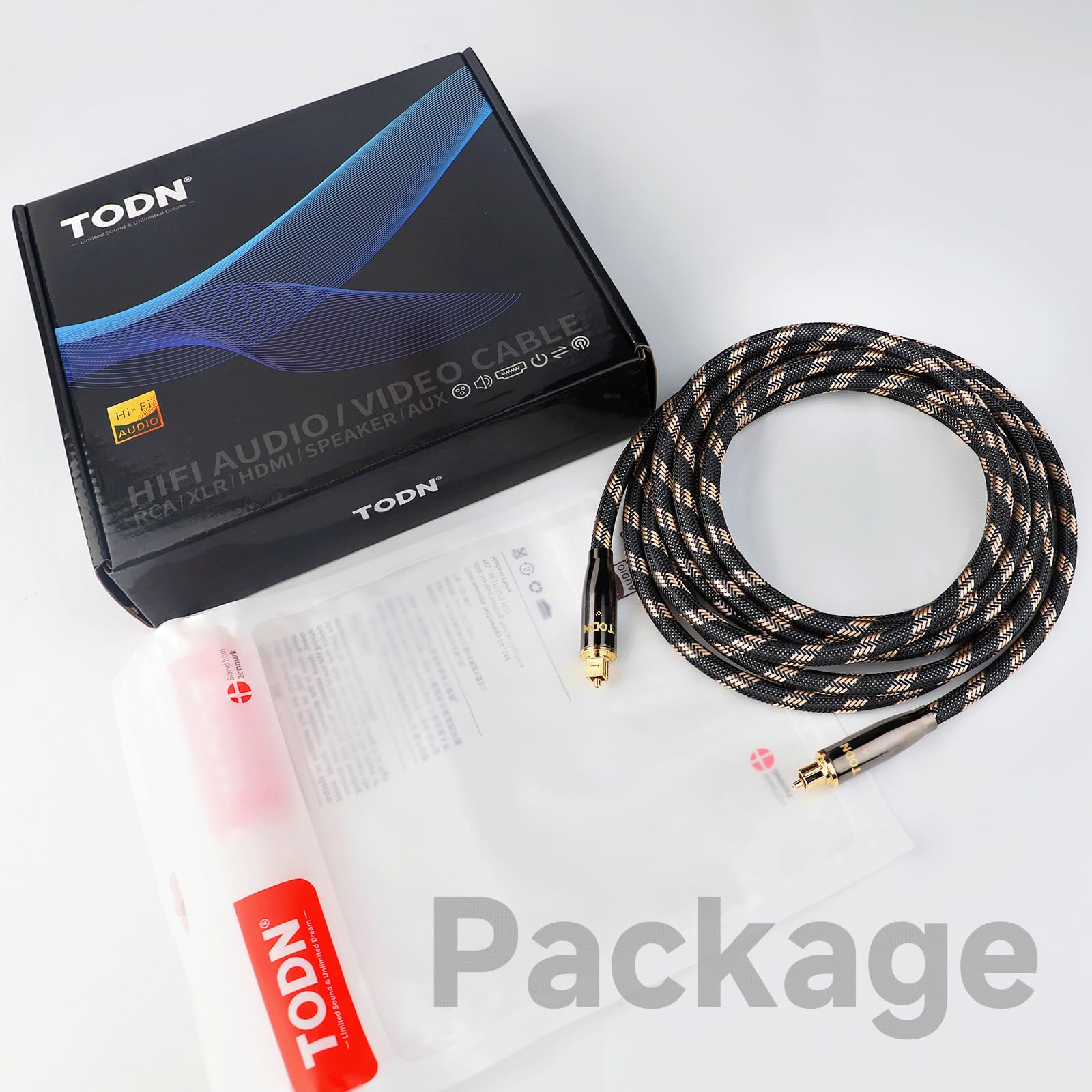 TODN Cable de audio óptico Toslink S/PDIF de fibra óptica digital, sistema de sonido envolvente para TV, PS4, Xbox, CD (1,5 m)