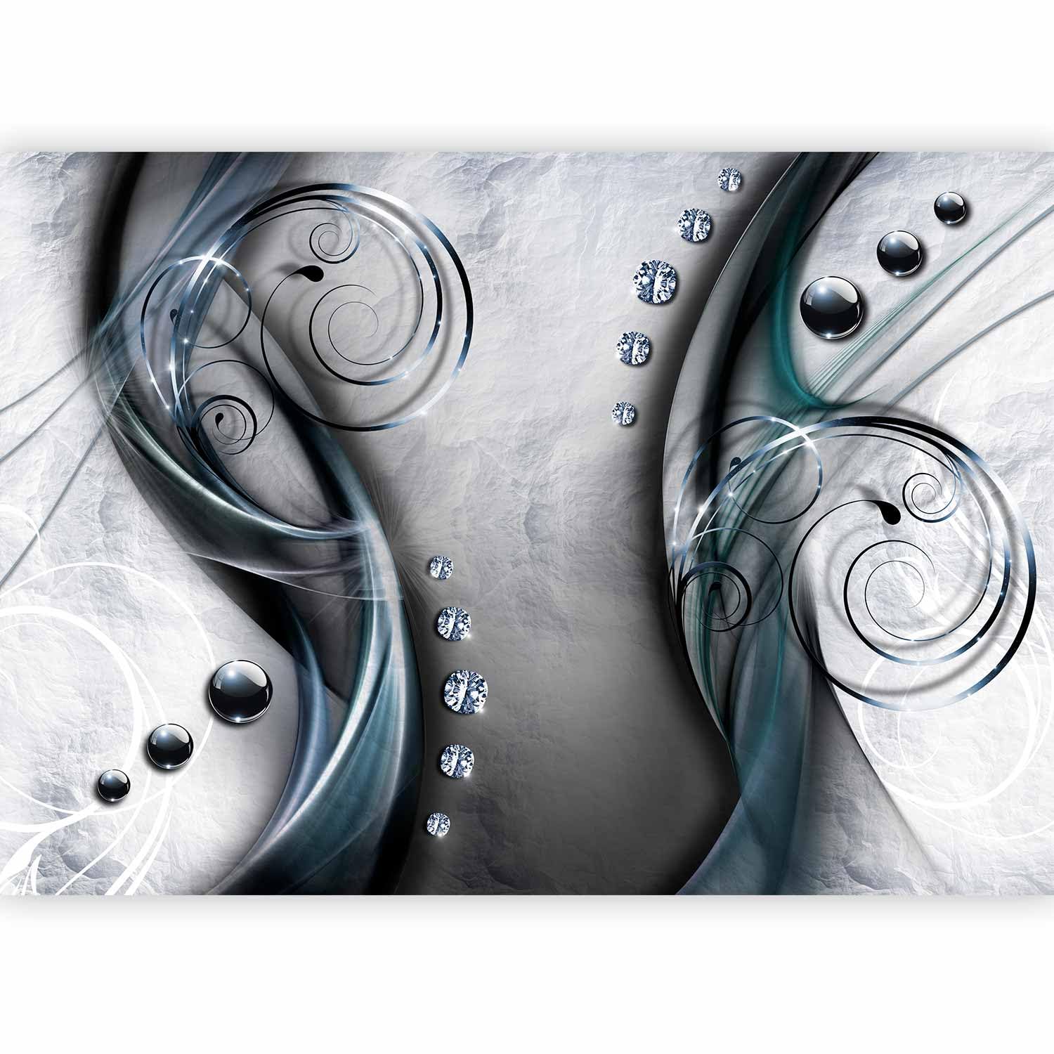 murando - Photo Wallpaper Abstraction 196x140 cm / 77.2"x55.1" cm Peel and Stick Self-Adhesive Foil Print Wall Mural Decoration Picture Design Modern - Surreal Surrealism Black Ball Blue a-A-0141-a-c โ image 1