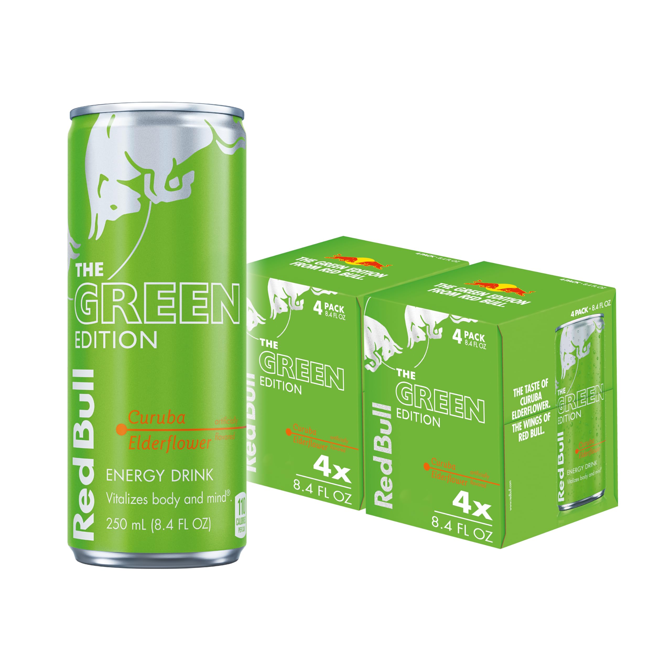 Green Edition Energy Drink, Curuba Elderflower | 8.4 fl. oz. | Pack of 8 | 80mg Caffeine | Taurine & B Vitamins
