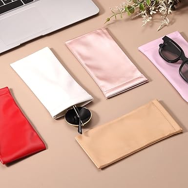 Sourcing Map Étui à Lunettes Souple Pour Homme Et Femme, Cyan, Cyan Clair, Rouge, Marron, 6.3 Inch X 2.5 Inch